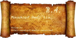 Mauskopf Amália névjegykártya